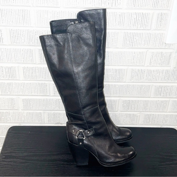 Kork-Ease Olsen Harness black leather knee-high boots